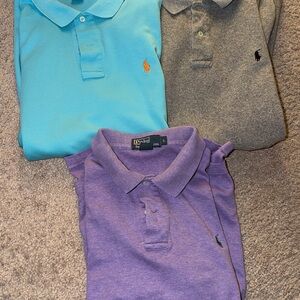 Polo by Ralph Lauren men’s ' Polo Shirt Trio - Aqua, Gray, Lavender